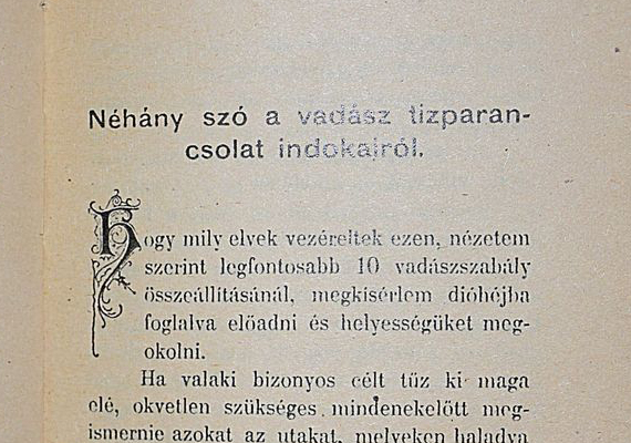 Belházy Gyula: A vadász tiz parancsolatja. Bács-Doroszló, [1903].